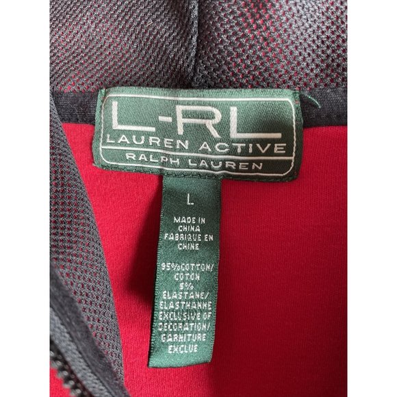 Ralph Lauren LRL Lauren Active Large fits med/small red & black full zip Sweater - Picture 3 of 10